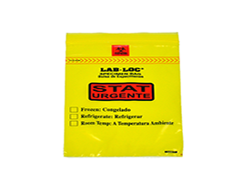 Lab-LocÃ‚Â® Specimen Bags with Removable Biohazard Symbol Printed "STAT" - Yellow 6 X 9 1.75 mil 1,000/cs| Prism Pak